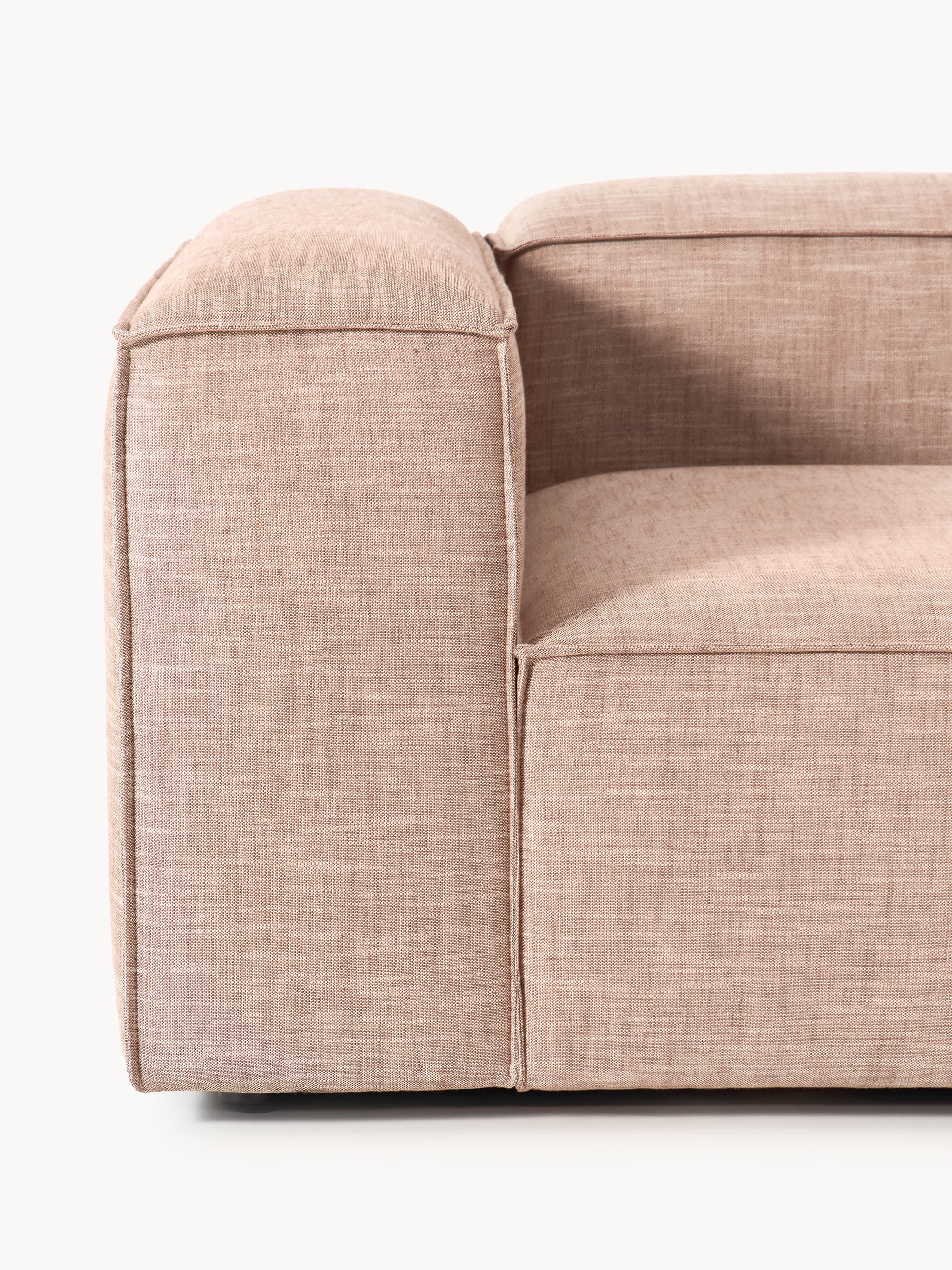 Modulaire bank Lennon (4-zits) van linnenmix met poef (links/rechts)