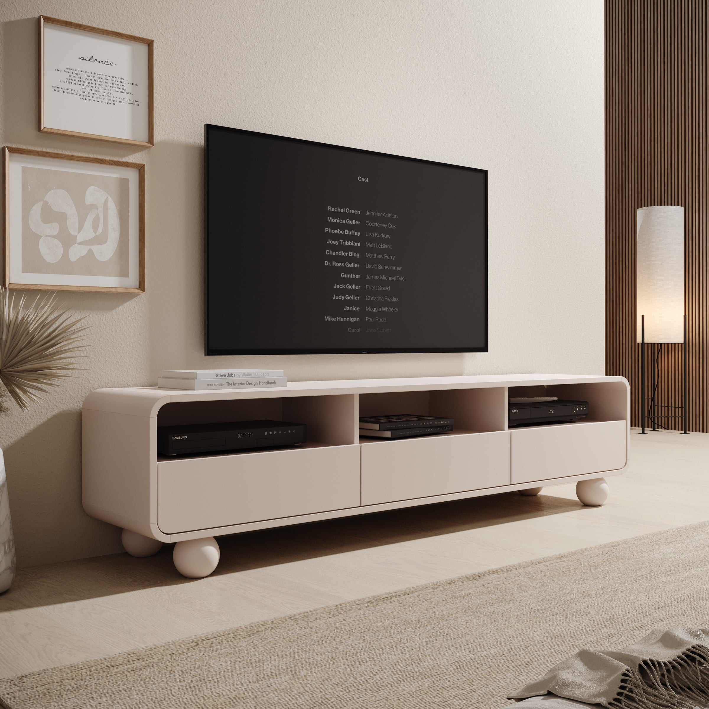 Meubella - Anobo - TV-Meubel - Beige - 180 cm