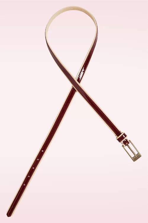 King Louie Jessy lakleren riem in cabernet rood