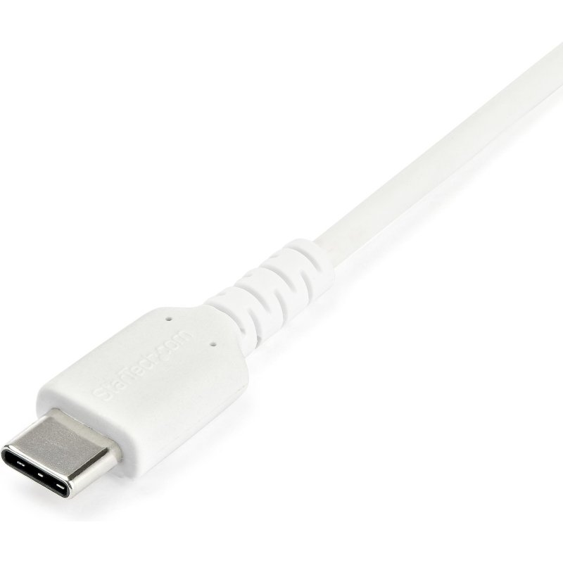 StarTech.com Câble de Charge Rapide USB-A vers USB-C de 1m, Robuste, Charge et Synchronisation, 3A, USB 2.0, Gaine TPE Blanche et Fibre d'Aramide - Cordon de Charge USB