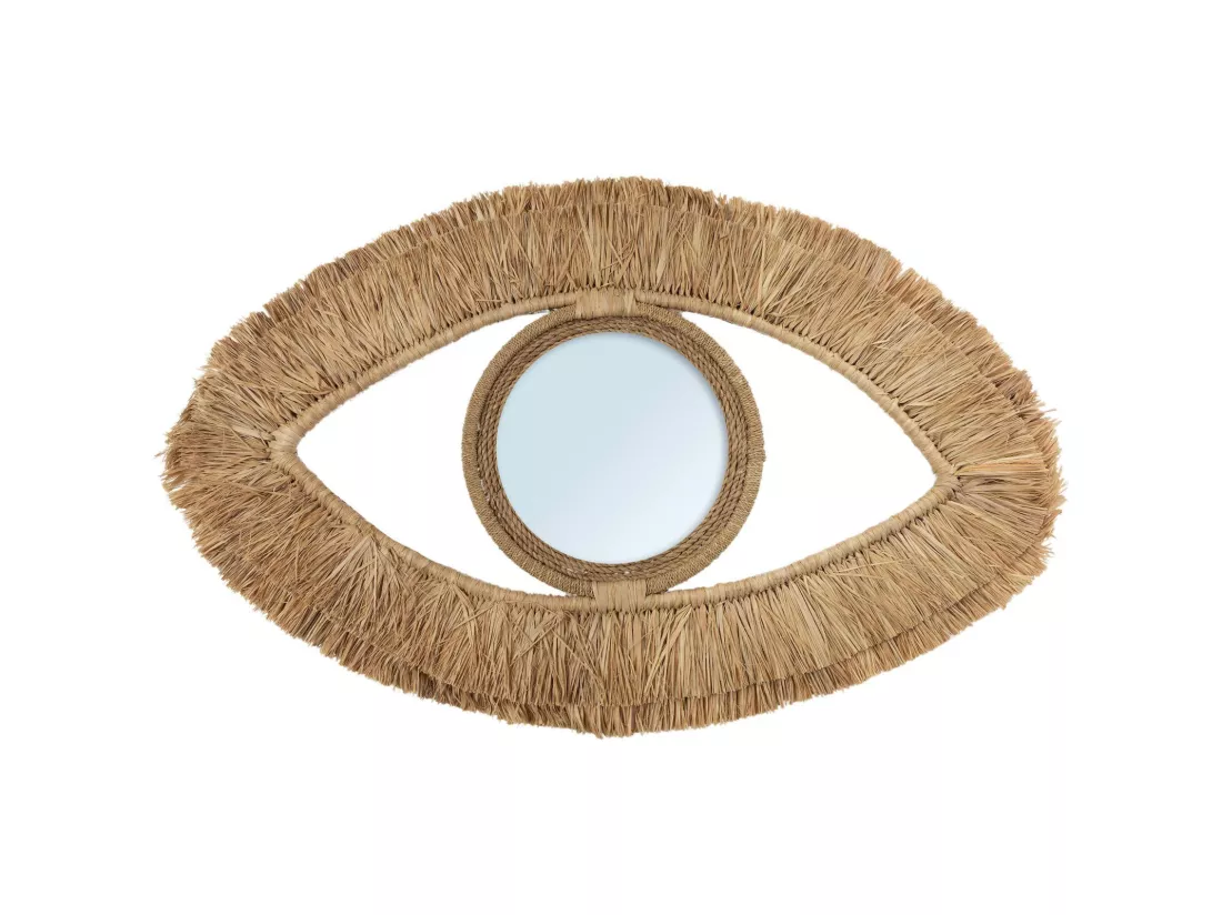 Miroir Raphia Bohème Bazar Bizar