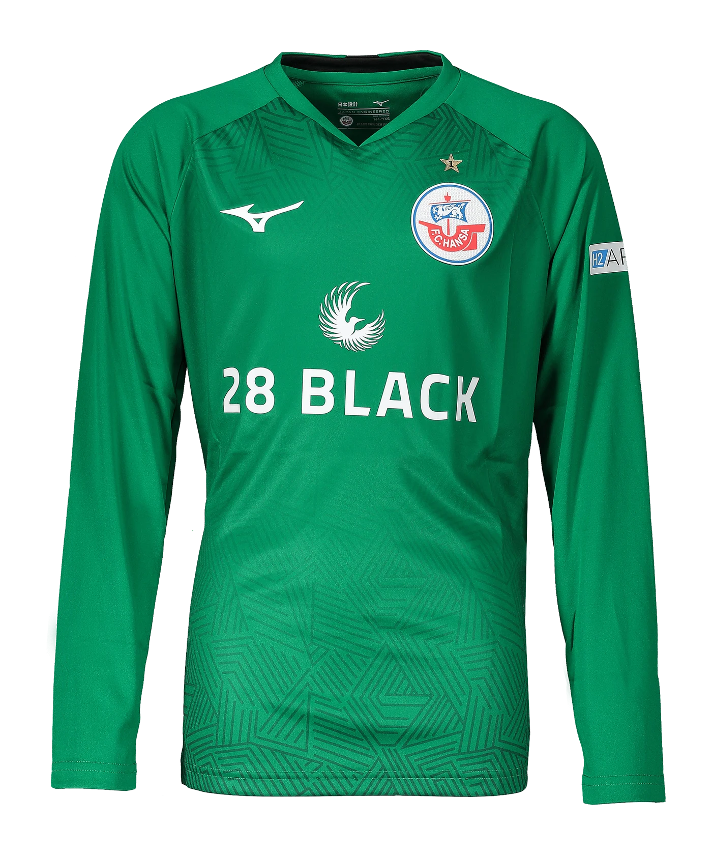 Mizuno Hansa Rostock Langarm Torwarttrikot 3rd 2024/2025 Kids Grün F31