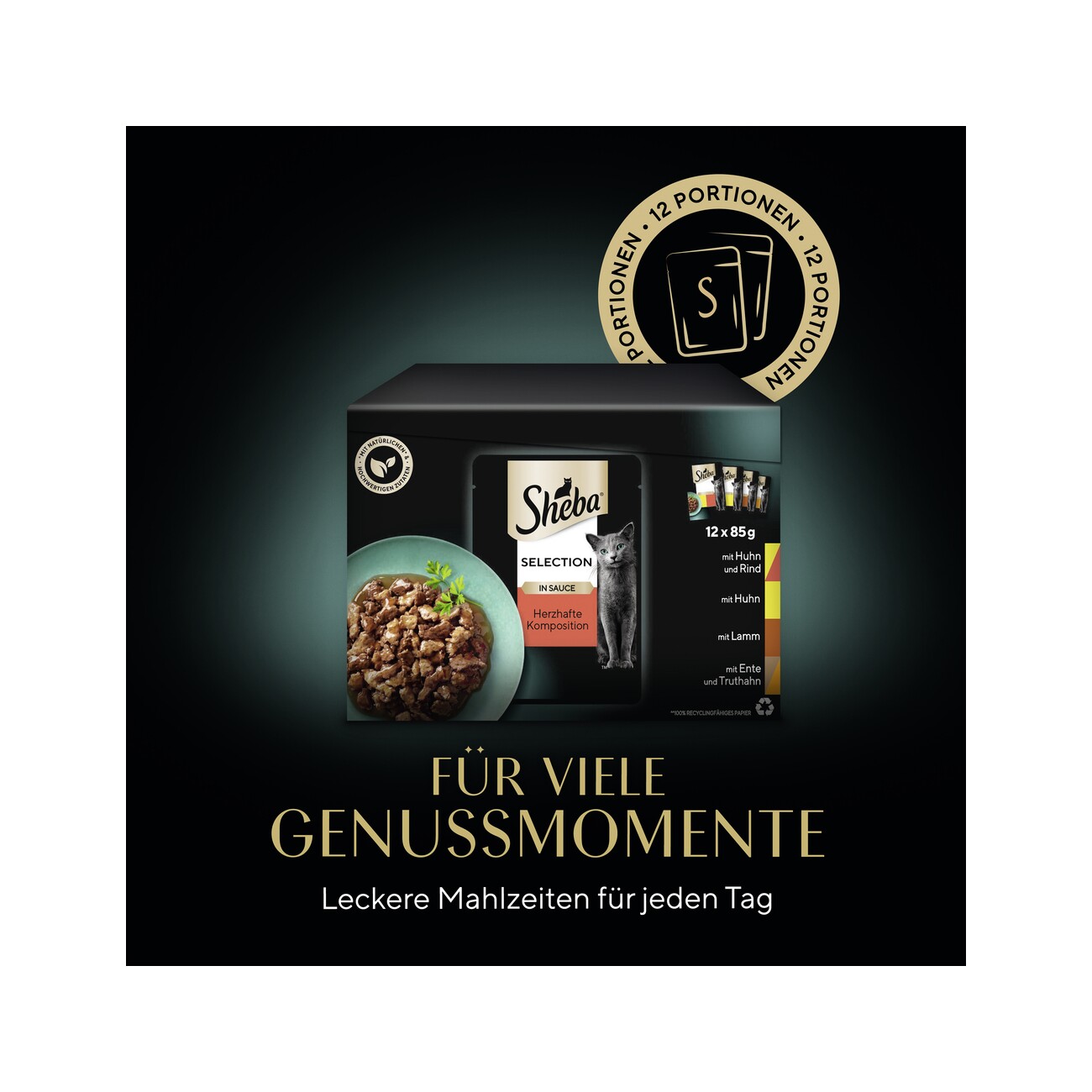 Sheba Selection in Sauce 12x85g Herzhafte Komposition