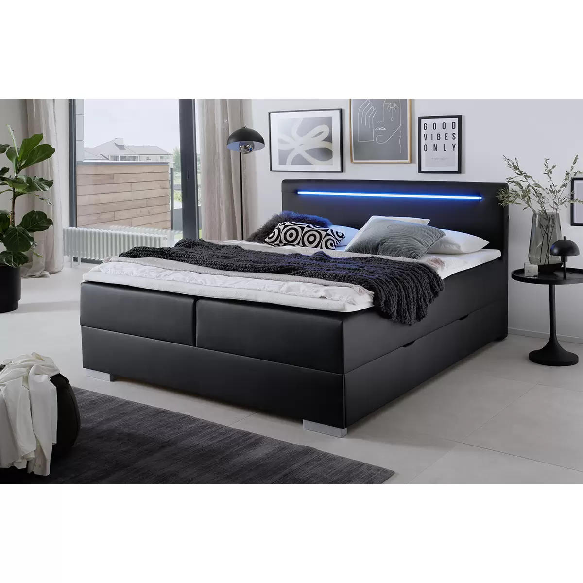 Boxspringbett Las Vegas I 180x200 Schwarz