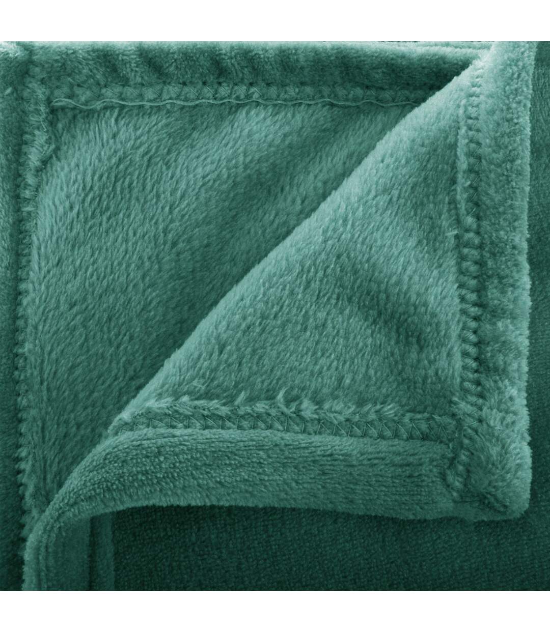 Grand Plaid en flanelle uni - 230x180 - Vert émeraude