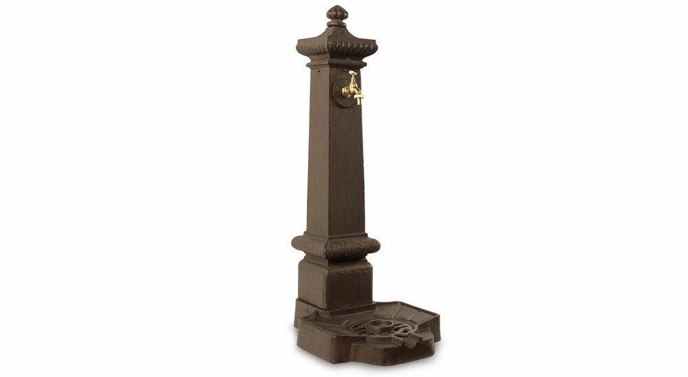 Fontaine de jardin aluminium marron 38x47x99cm