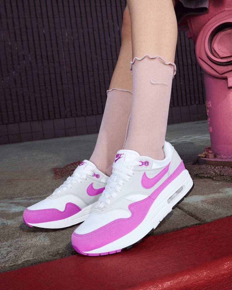 Chaussures Nike Air Max 1 '87 Gris & Rose pour femme
