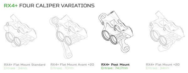 Etrier Hope RX4  Post Mount Shimano Minérale Noir HBSPC77N