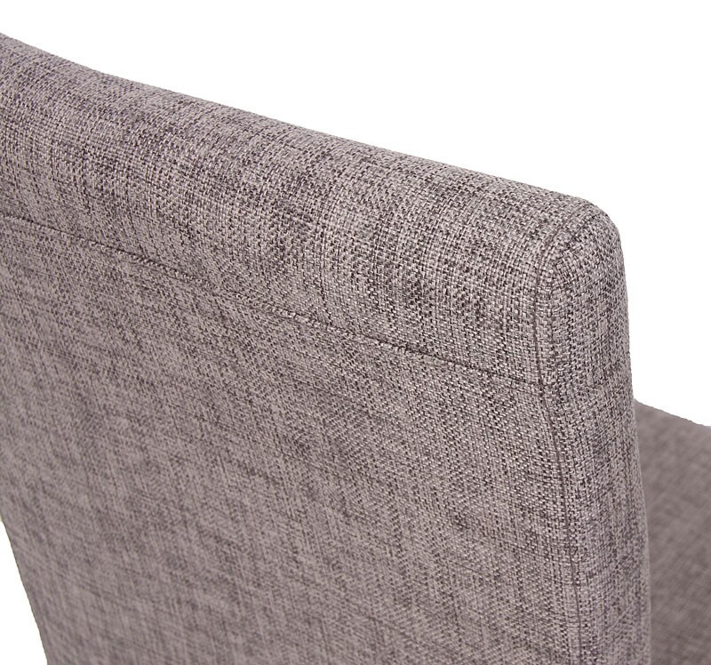 2er-Set Esszimmerstuhl Littau, Stuhl Küchenstuhl ~ Textil, grau, Beine Struktur - Eiche