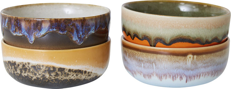 HK Living 70s ceramics tapas bowls crystal set of 4 Multi
