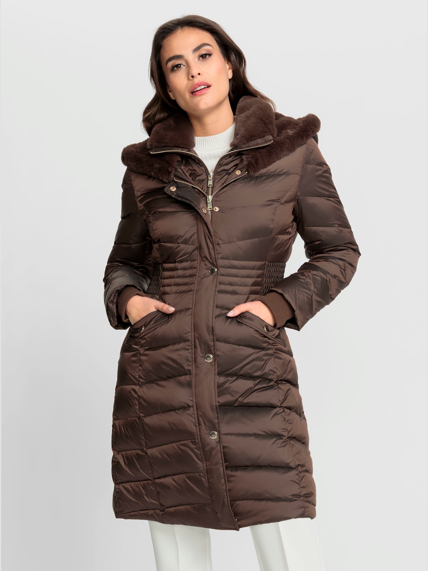 Manteau matelassé aspect 2 en 1 avec empiècement gilet