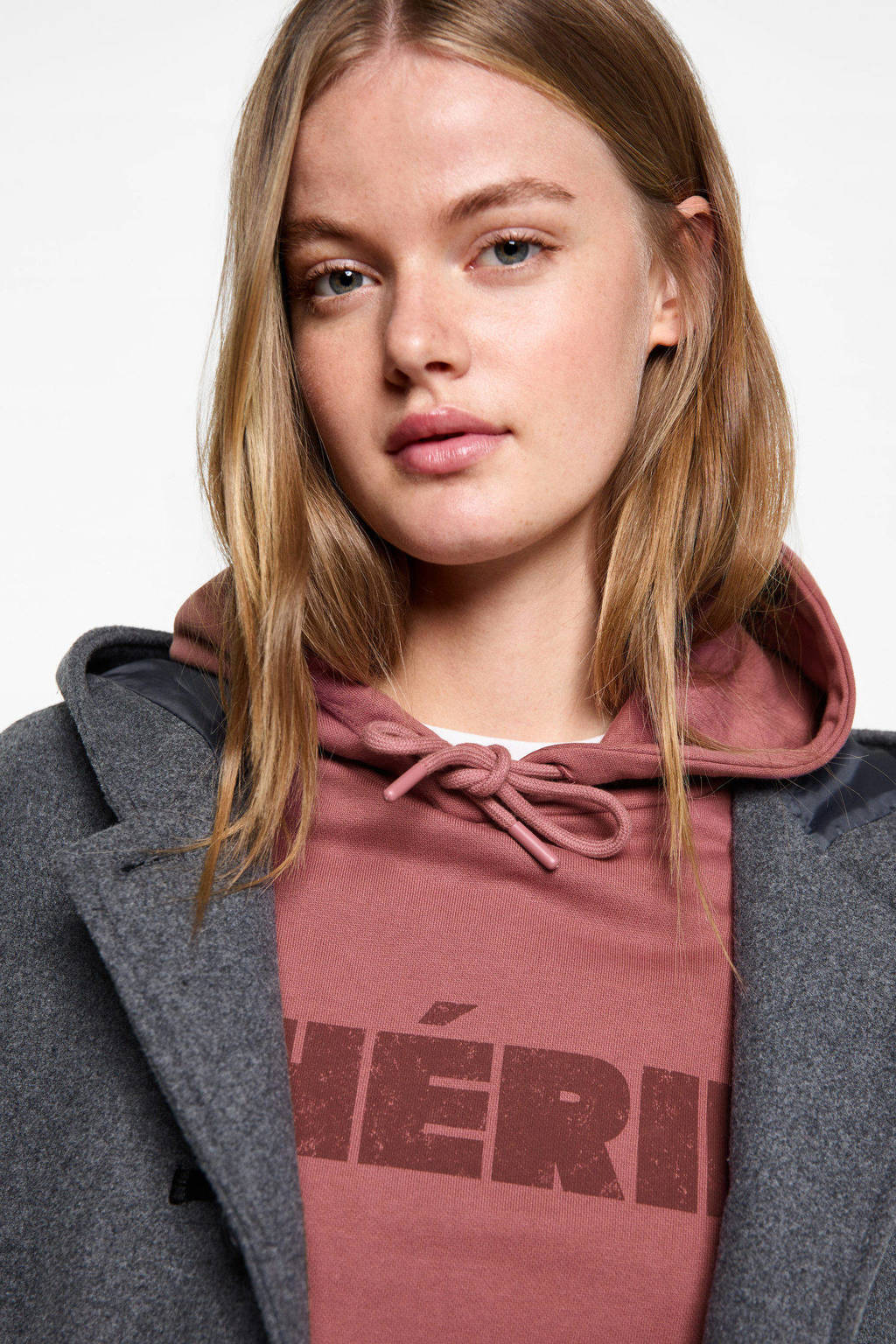 MANGO TEEN hoodie met tekst steenrood
