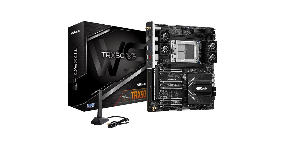 ASRockTRX50 WS socket sTR5 moederbord  (Zwart, RAID, 2,5Gb-LAN, WLAN, BT, Sound, ATX)