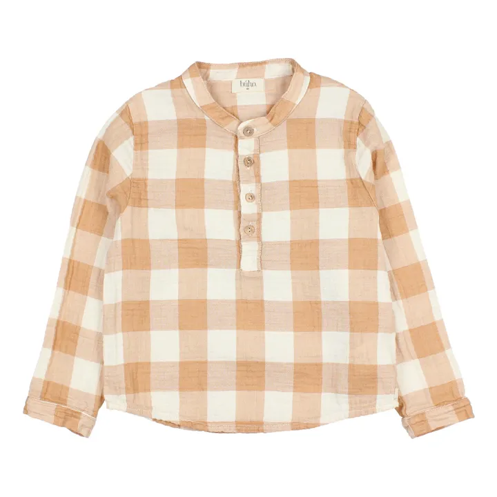 Búho Kurta Gaze de Coton Responsable Carreaux | Ecru