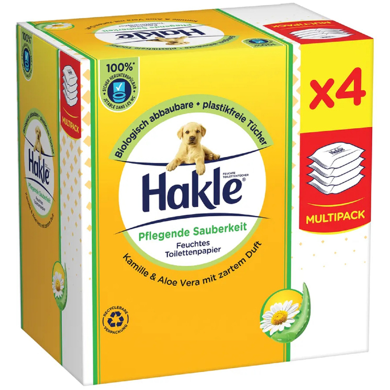 Hakle Feuchttücher, Pflegende Sauberkeit, 4 Pack à 42 Tücher