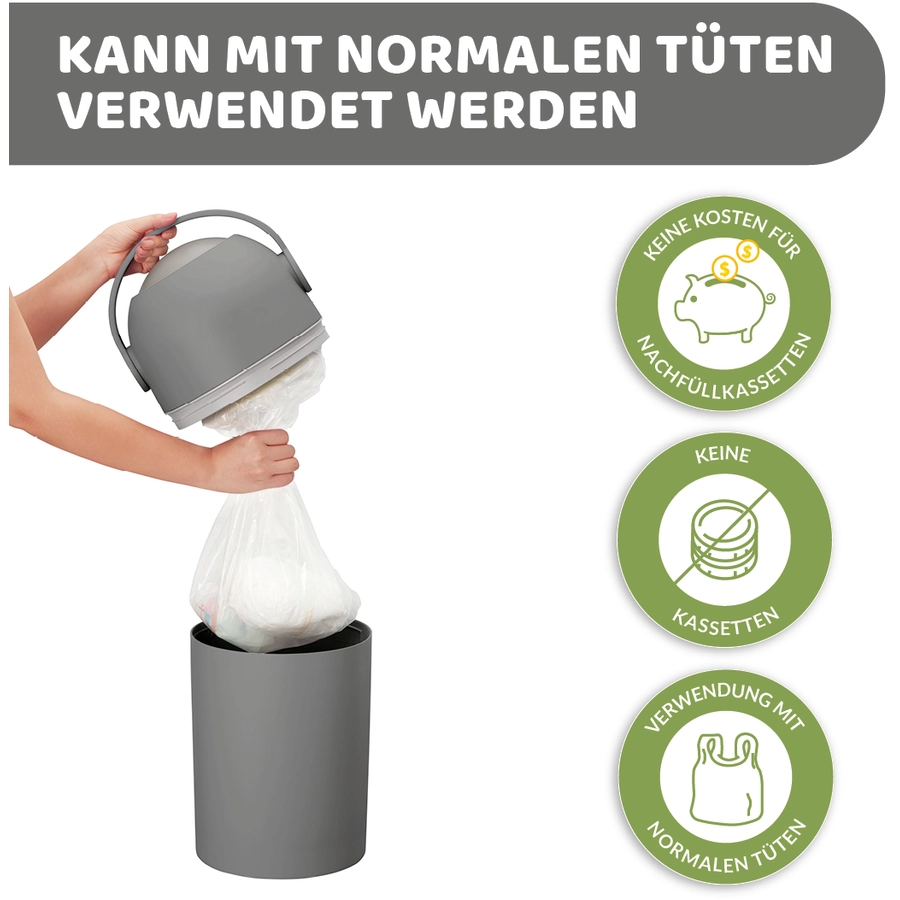 chicco Windeleimer Odour Off dunkelgrau