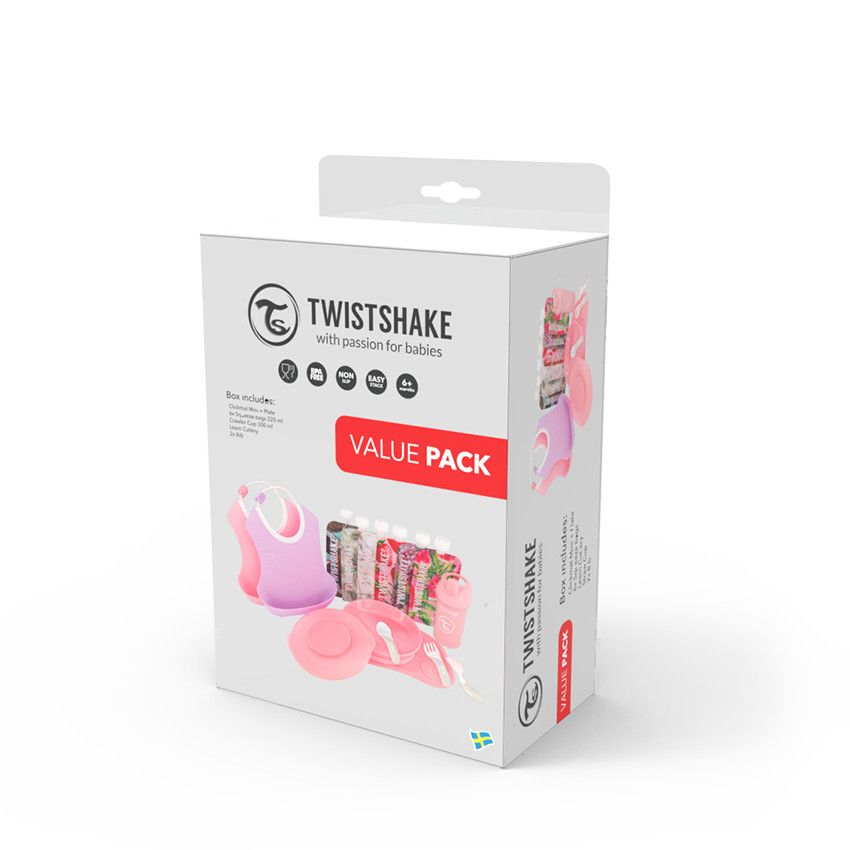 Pack vaisselle découverte Mini Meal - Rose - Ecru
