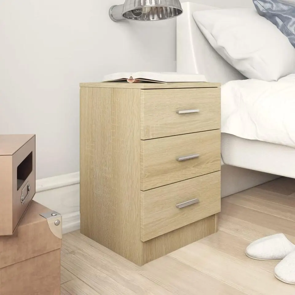 vidaXL - Nachtkastje - Bruin - Bewerkt hout - 2 stuks