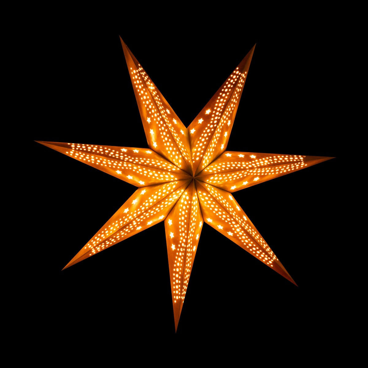 Sterntaler Decoratieve Ster | Papieren Kerstster | Fluweel | Gevouwen Ster | 75cm | Binnen | Gloeilamp | Stekker