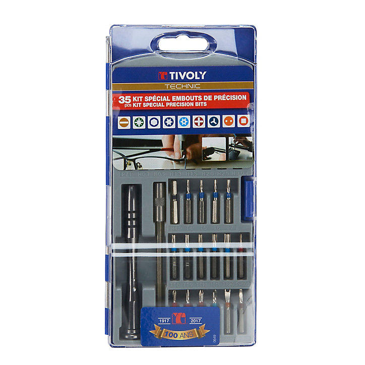 Tournevis de précision Tivoly - 35 pièces, en coffret