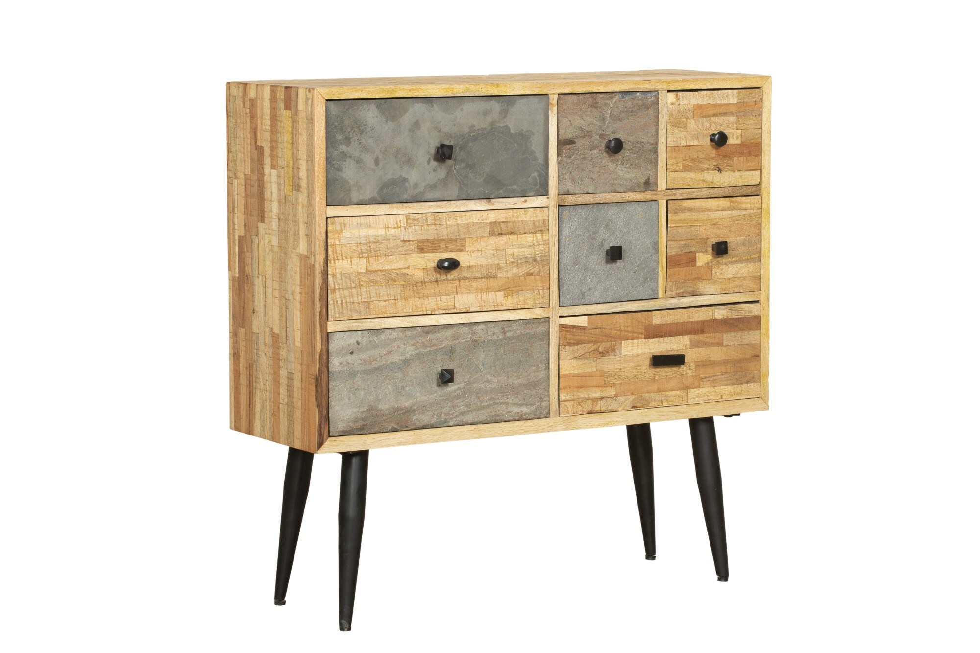 INTERIA Home & Living Kommode 90cm YAMUNA Sideboard Schrank Holz Metall Board