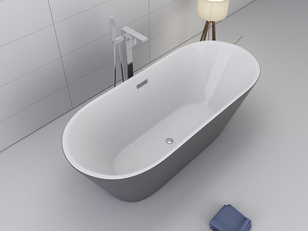 Jet-Line Badewanne DEHLIA grau freistehend Jet-Line 1700x800 Bad Ausstattung