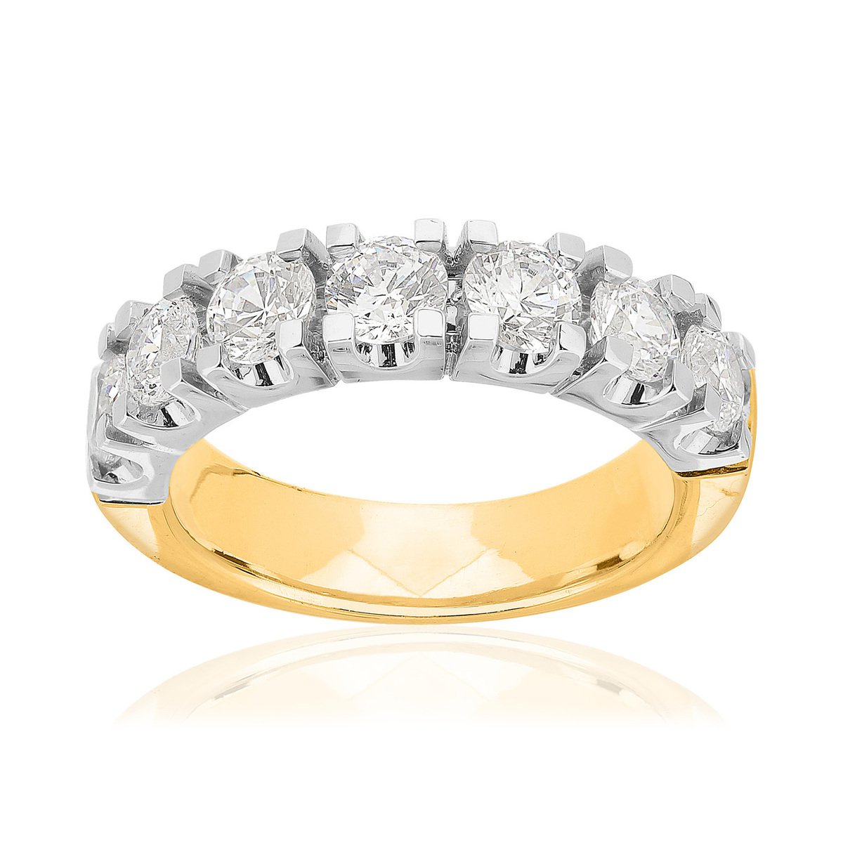 Bague 2 ors 750 diamants synthétiques total 2.01 carats