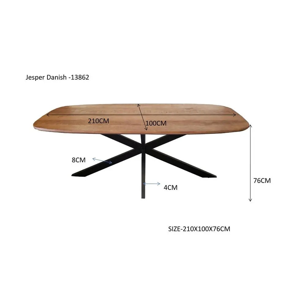 Livingfurn - Eetkamertafel Jesper Danish Oval 210cm - Mangohout