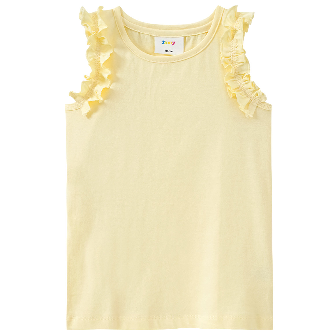 Famy 3 Mädchen Tops im Basic-Look rosa / hellgelb / hellblau