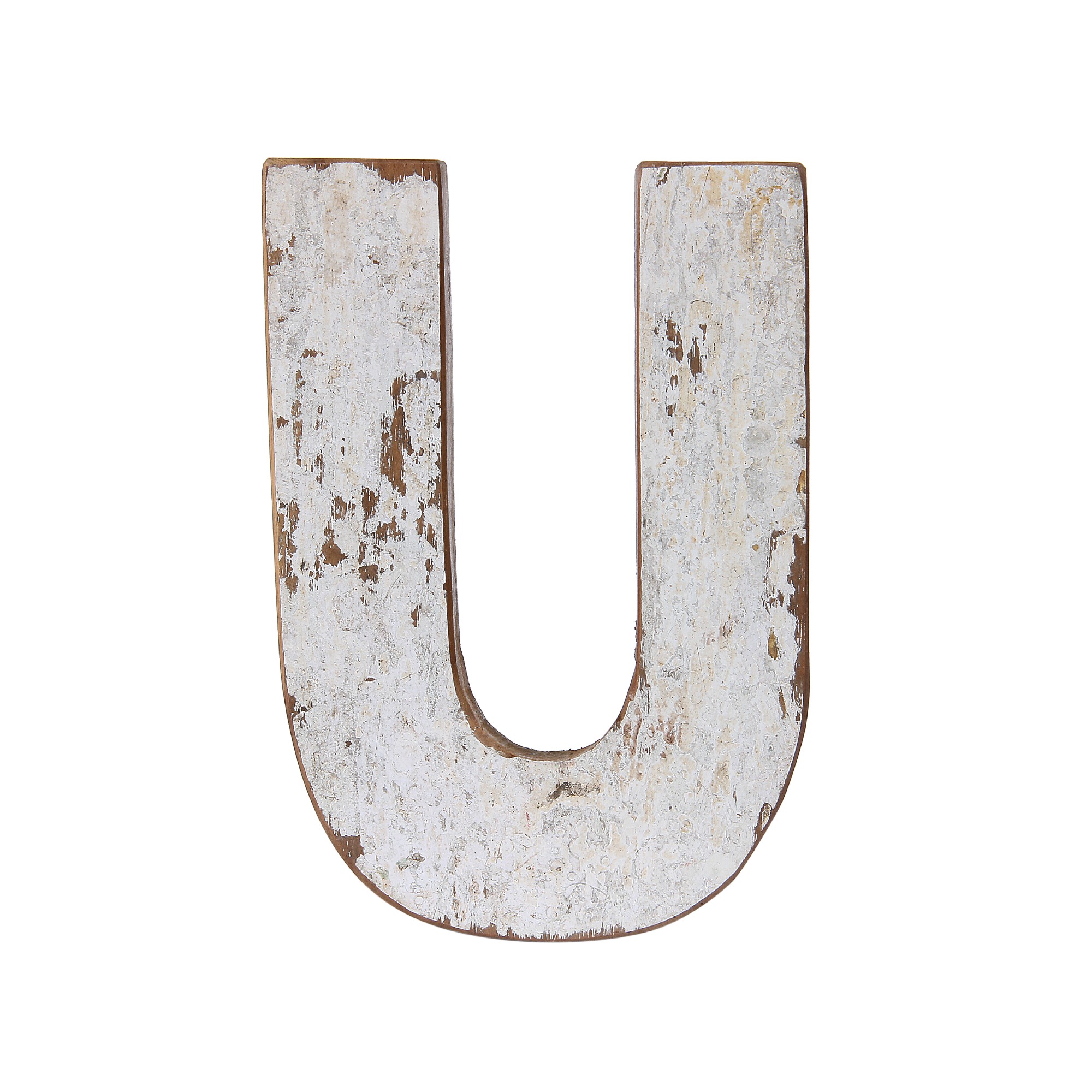 Holzbuchstabe 'U', mehrfarbig, T 2,5 cm, B 13 cm, H 19 cm von fischer's lagerhaus