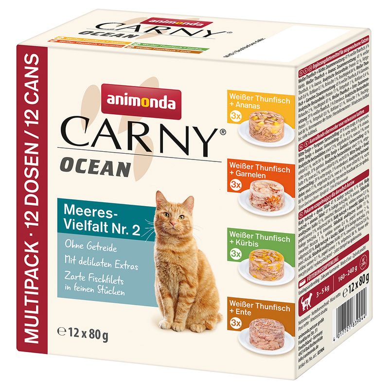 Lot 4 saveurs animonda Carny Ocean 12 x 80 g à prix discount sur bitiba.fr