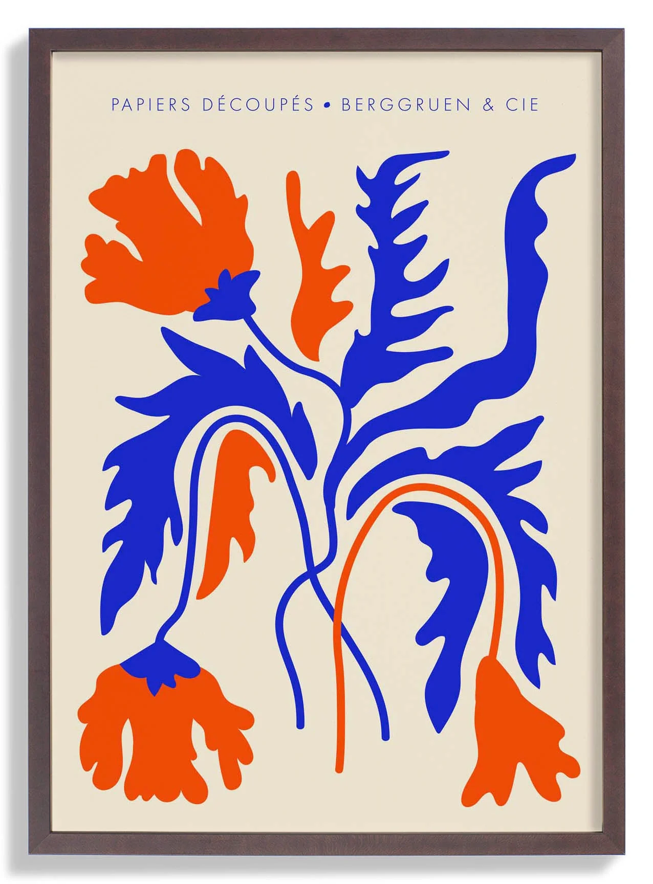 Flores Orange Blau Papiers Découpés Kunstausstellung