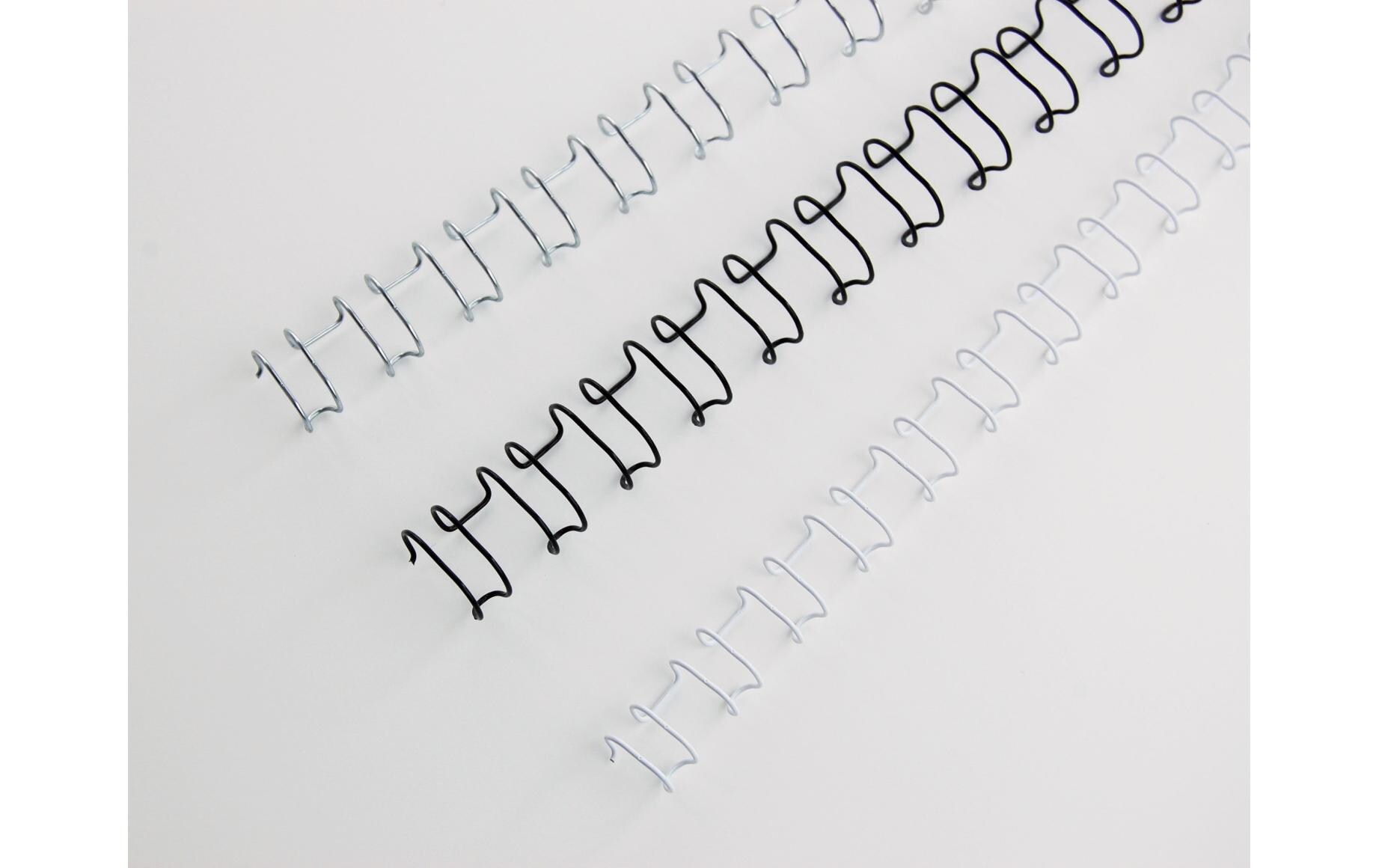 Binderücken Wire Bind 21 Ø 12 mm, Silber, 100 StückBinderücken mit Blattkapazität bis 95 Blatt