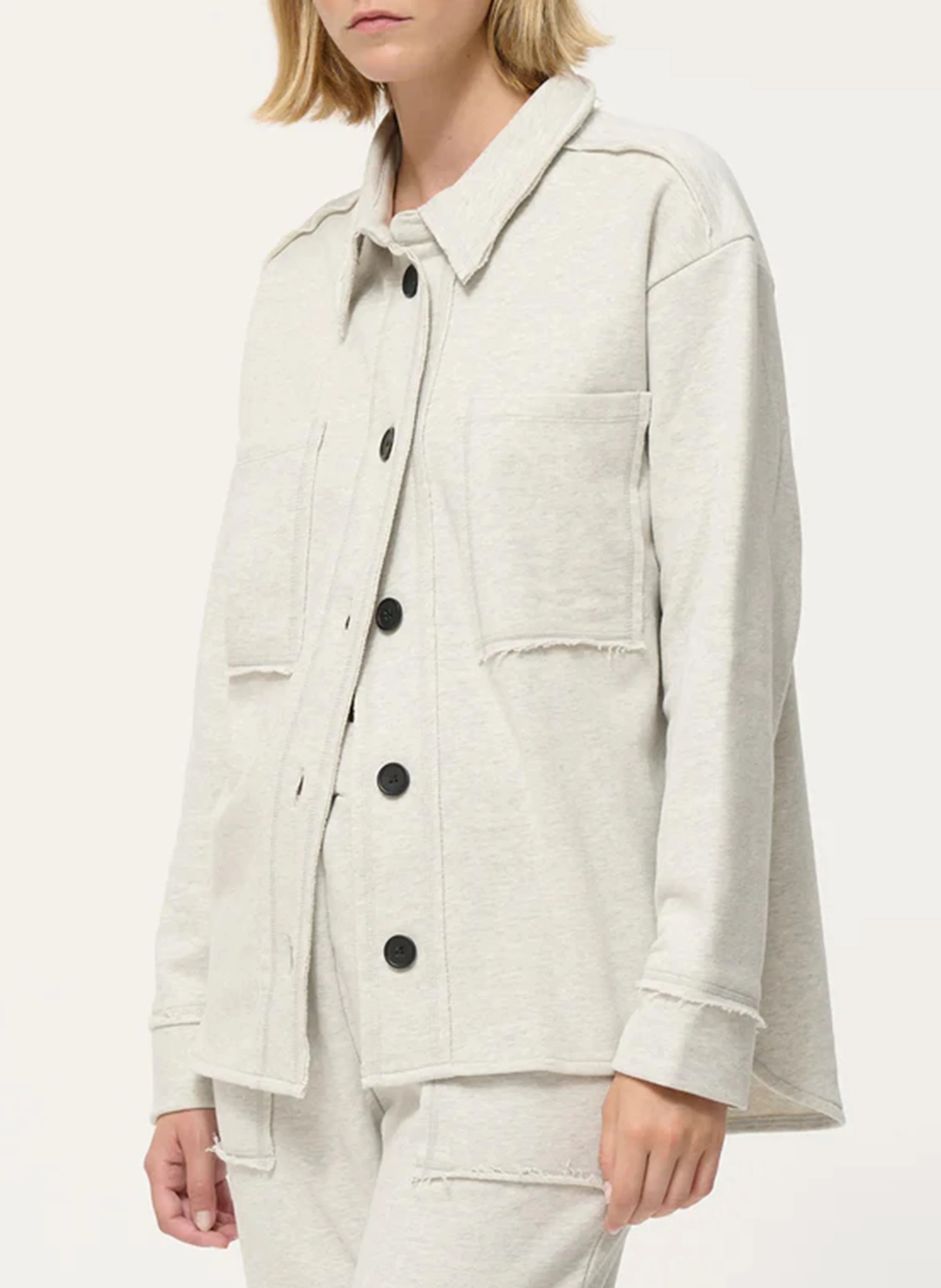 Surchemise col classique en coton mélangé | Blanc