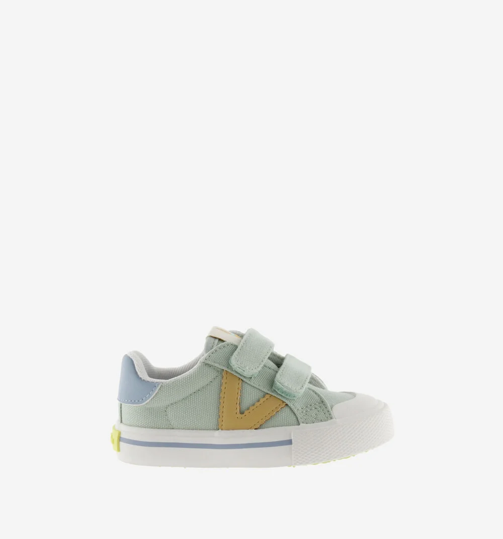TRIBU TOILE CUIR Baskets sport en toile couleur pour enfant MELON