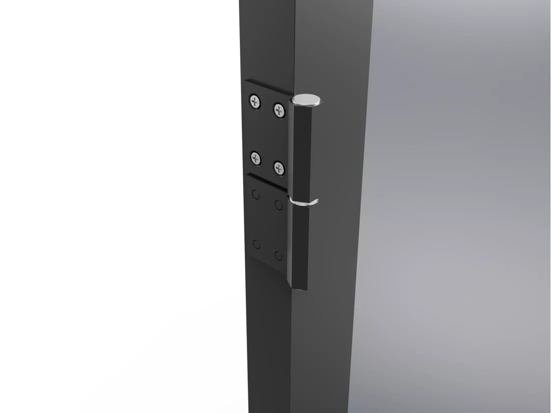 Bloc porte réversible à deux battants en aluminium et verre trempé fumé - 2 x H204 x L93 cm - Noir - LOXTON