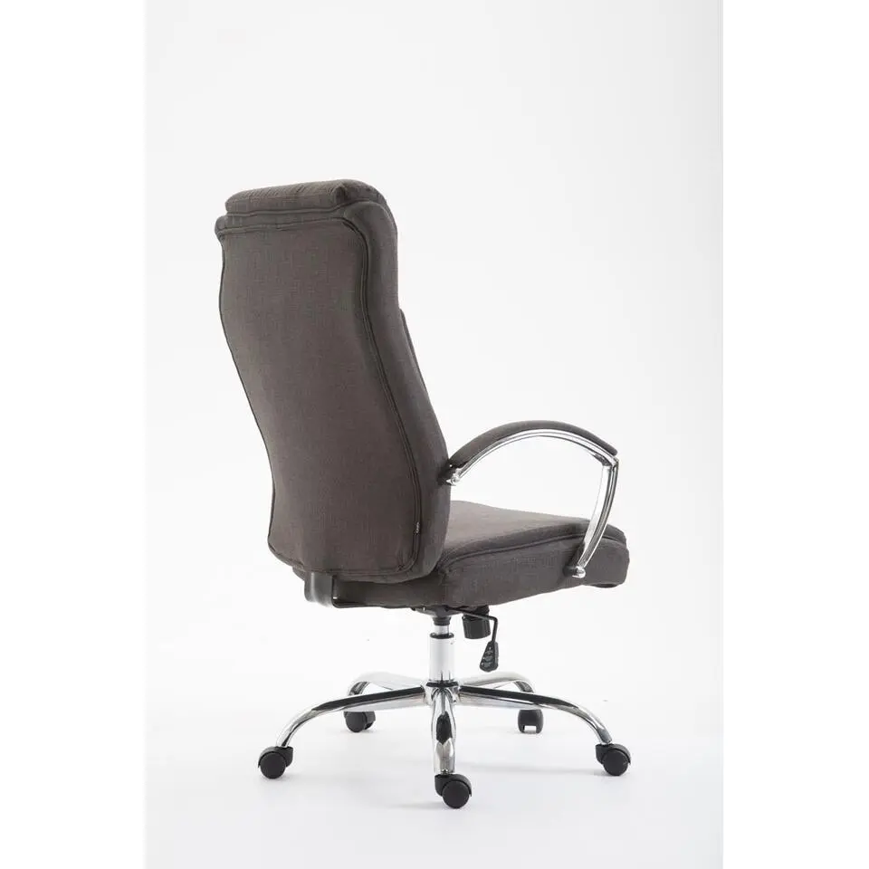 CLP Bureaustoel XL Vaud chroom Frame - Stof - donkergrijs