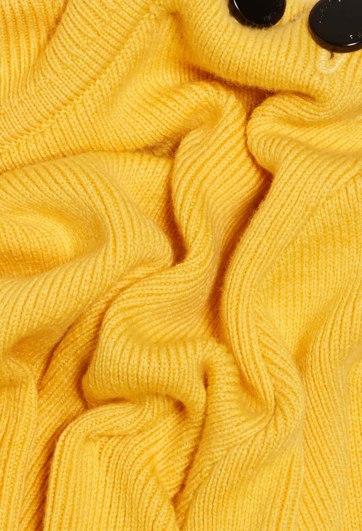 Pull maille jaune col montant