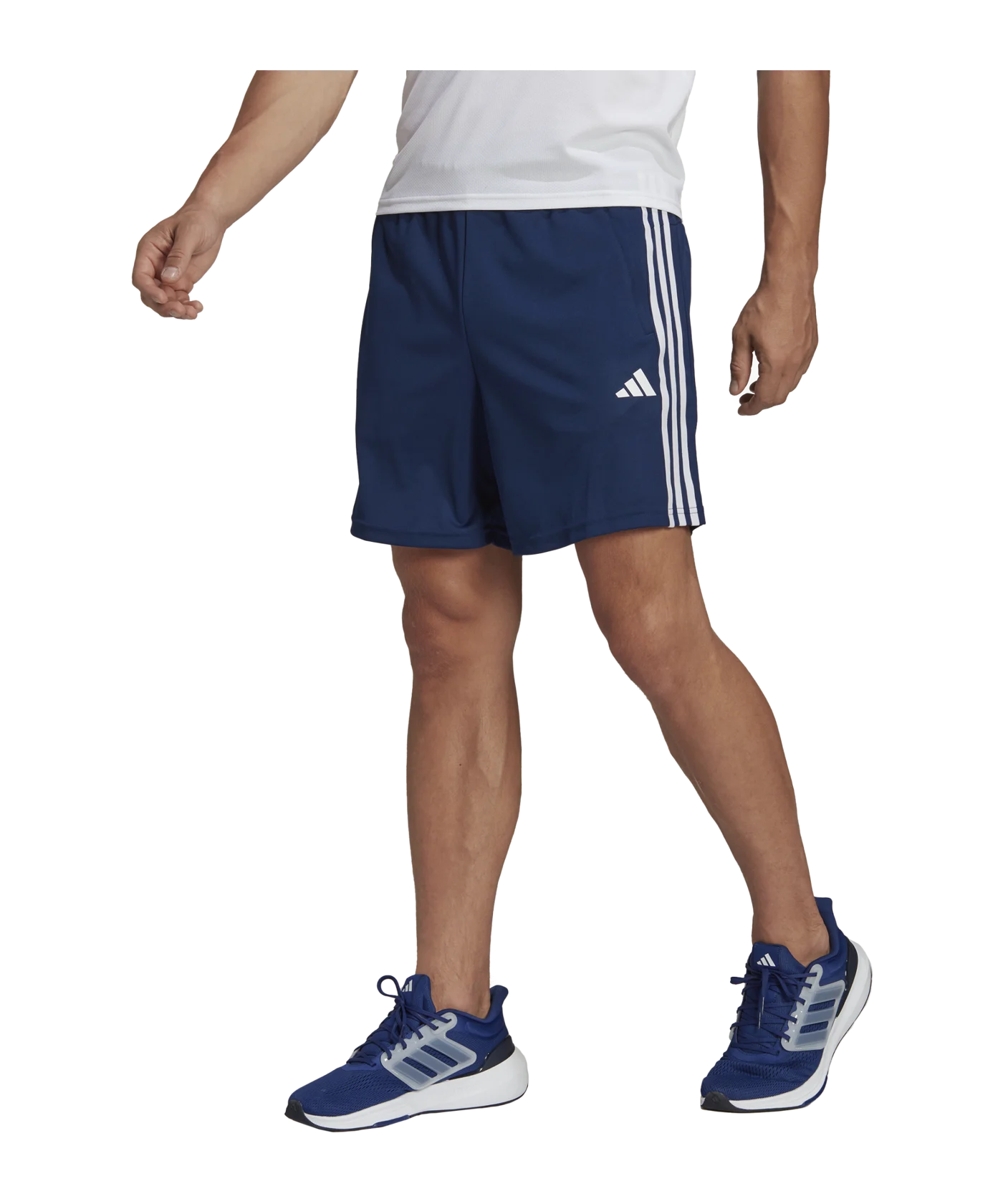 adidas Pique 3-Stripes Trainingsshort Blau Weiss