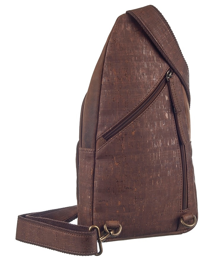 GreenLand Nature Cityrucksack »NATURE Leather-Cork« Rechtsseitig oder linksseitig tragbar