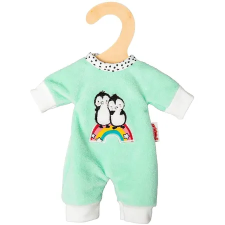 Heless 9181 - Strampler für Puppen im Pinguin Pünktchen Design, Größe 20 - 25 cm