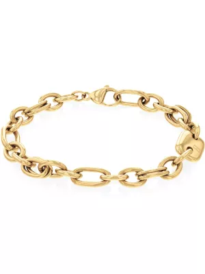 Pulseira de corrente contrastante banhada a ouro