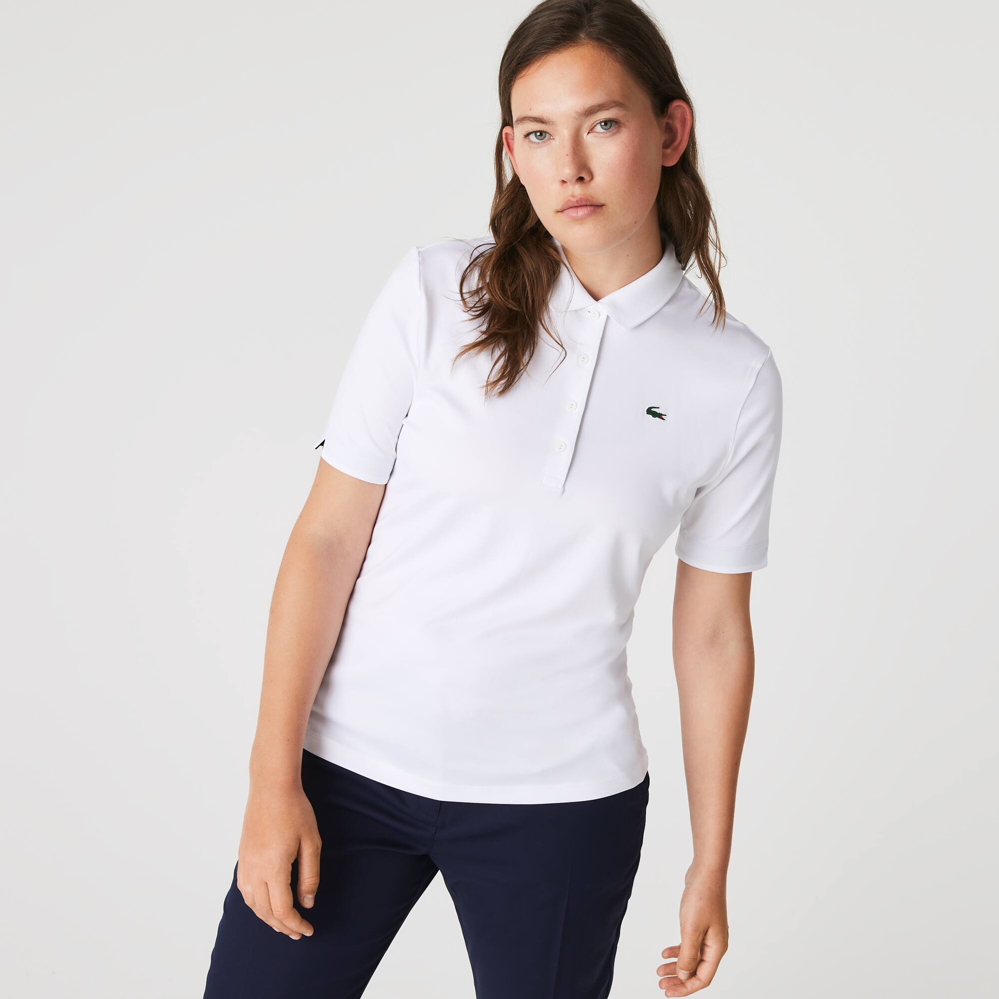 Polo Golf Lacoste SPORT stretch et respirant Manches Courtes - Blanc - Lacoste - Femme