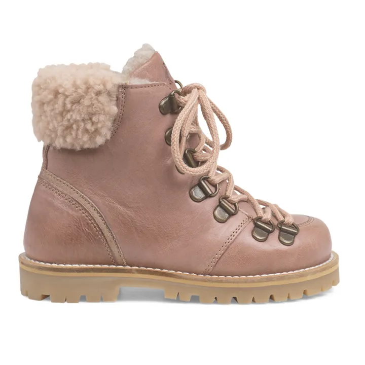 Petit Nord Boots Fourrées Lacets | Vieux Rose