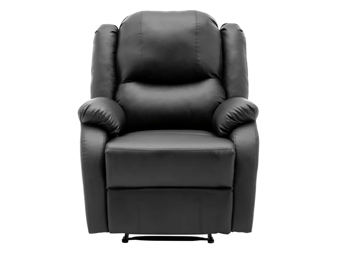 Fauteuil de relaxation inclinable avec repose-pied ajustable à main revêtement simili noir