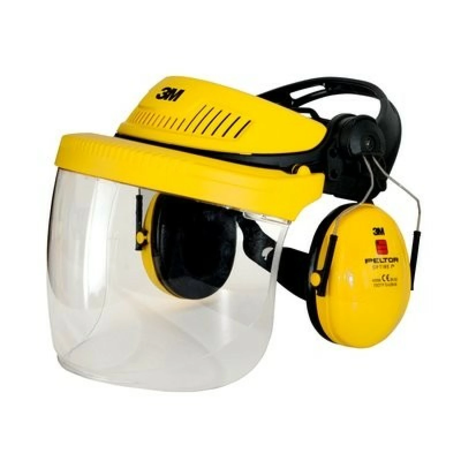 3M PELTOR G500V5FH510-GU Gezichtbeschermingskap combinatie met Optime I gehoorkap en 5F-11 Vizier - geel