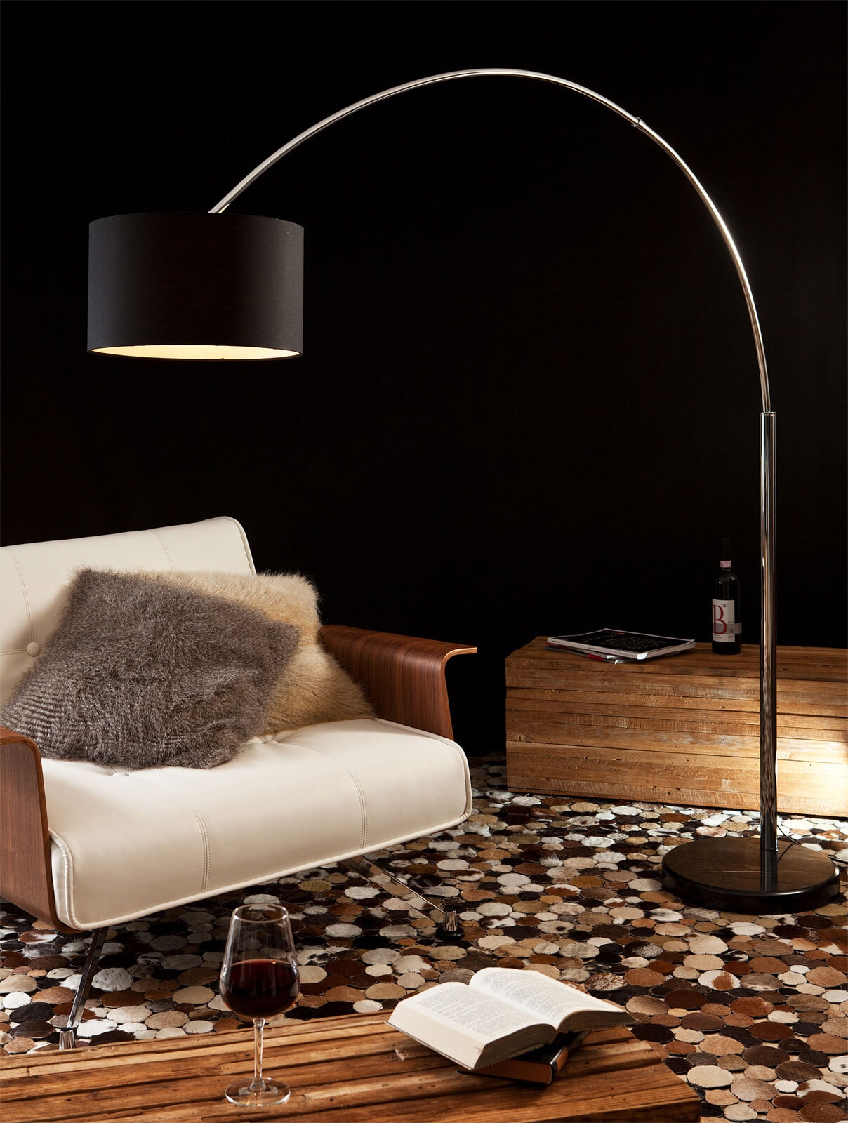 Retrofit Bogenlampe 210 cm schwarz