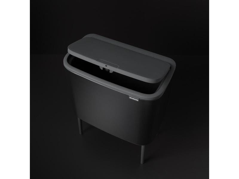 Brabantia Recyclingbehälter Bo Touch Bin 36 l, Schwarz Eimer für die Abfalltrennung