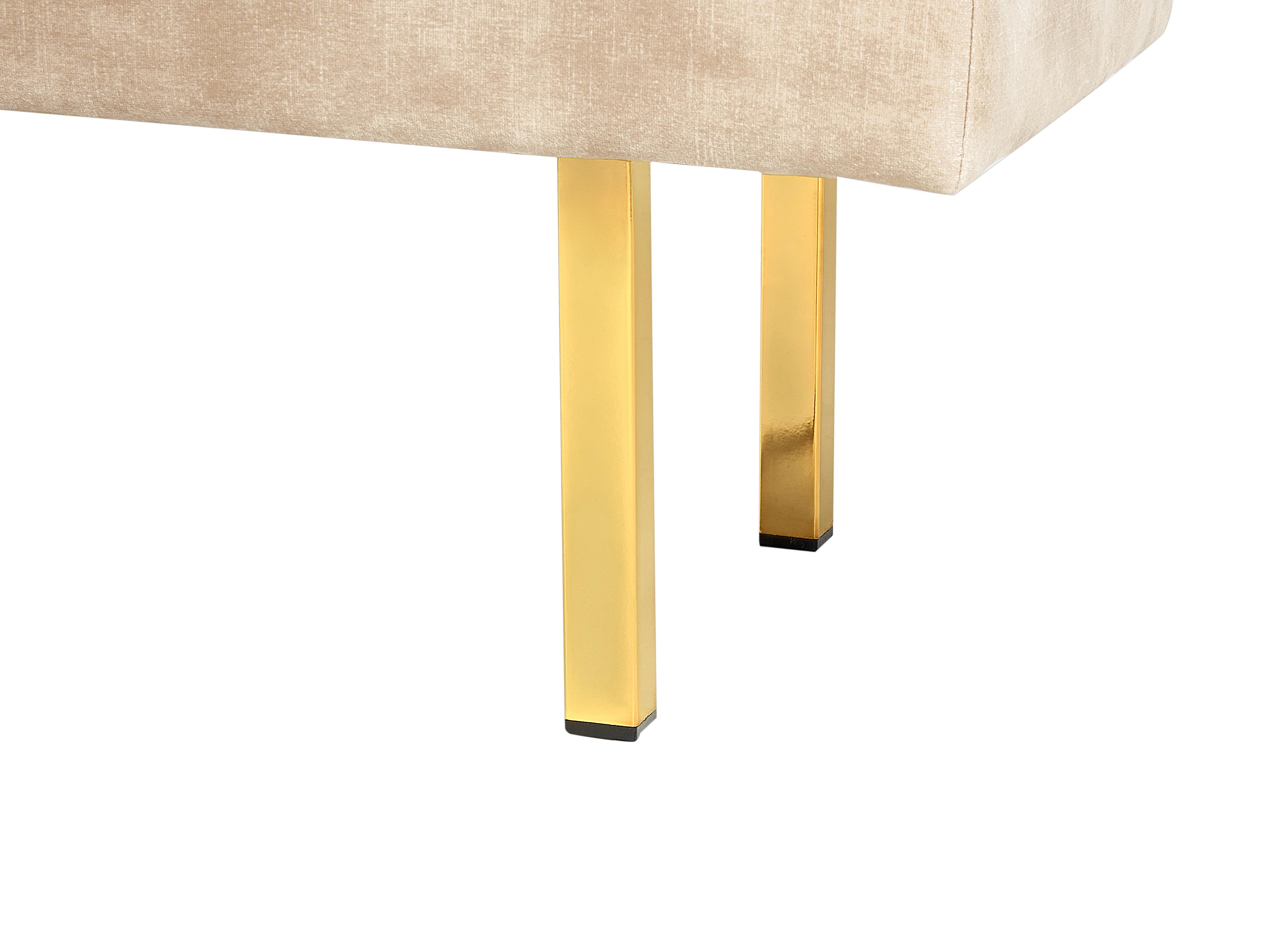 Bankje ROSEVILLE Fluweel Beige