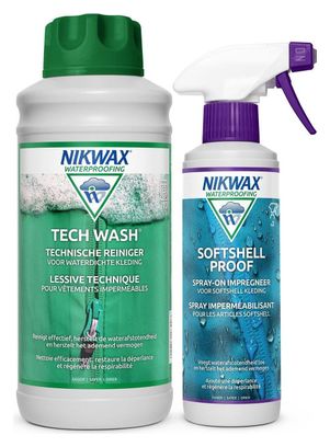 Twin Tech Wash 1L et Softshell Proof Spray-on 300ml